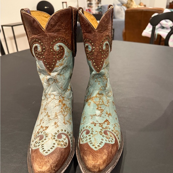 Old Gringo Turquoise and Brown Embellished Boots - Picture 2 of 9